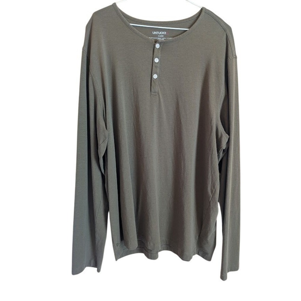 UNTUCKit Henley Shirt Men XL Minimalist Earthcore Casual Staple Comfy Gorpcore